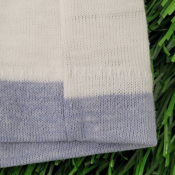 Vintage 80s MOD Stripes Polo Shirt Womens S/M 18x24 Blue White USA - Picture 9 of 13